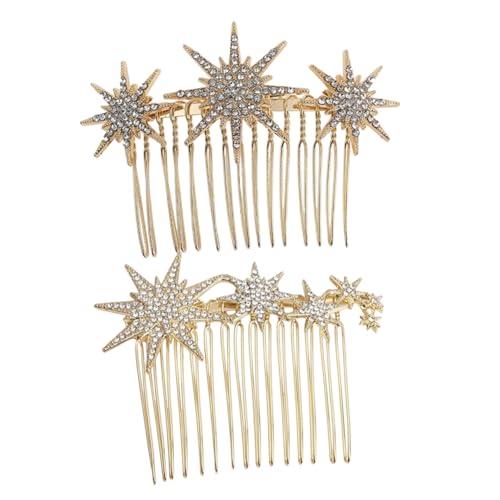 SOESFOUFU Haarkamm-set Mit Seitlichen Haarkämmen Und Strasssteinen Für Damen Haarschmuck Für Braut Hochzeit Abschlussball von SOESFOUFU