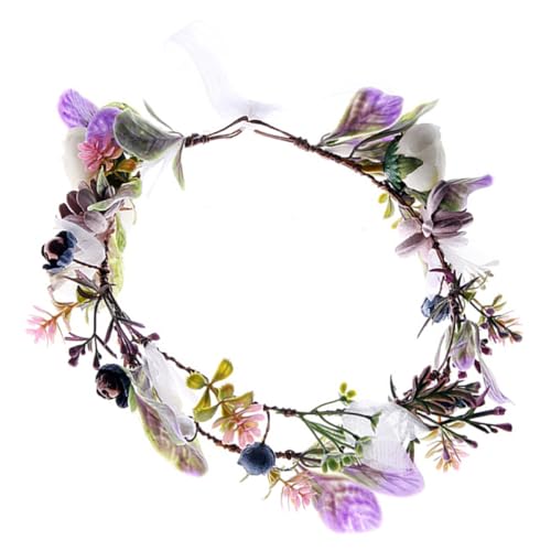 SOESFOUFU Braut-Tiara künstlicher Blumenkranz Blumengirlande Blumen- braut hochzeit kopfschmuck Haargummi haarschmuck Blumenstirnband Blumenhaarband der Braut Mädchen Kopfbedeckung PP von SOESFOUFU