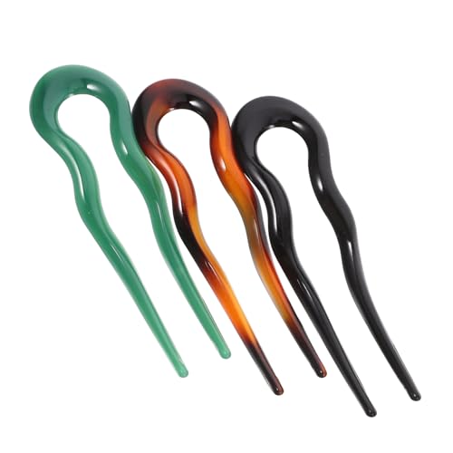SOESFOUFU 3stücke Teiliges U-förmige Haarnadeln Aus Resin Vintage Haarschmuck Für Damen Für Hochzeiten Und Festliche Anlässe Farbkombinationen von SOESFOUFU