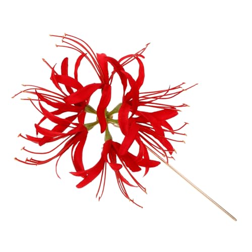 SOESFOUFU Chinesische Traditionelle Blumen Haarstäbe Legierung Rot Für Langes Haar Stilvolle Haarnadel Für Frauen Für Hochzeiten Und Besondere Anlässe von SOESFOUFU