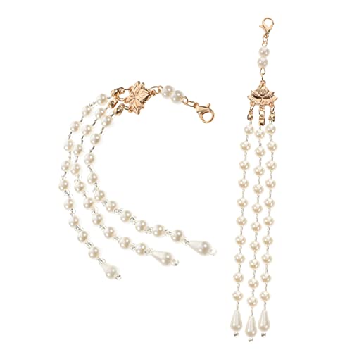 SOESFOUFU 2stücke Perlen Quaste Kette Mit Karabiner Für Chinesische Haarnadeln Traditioneller Kopfschmuck Für Und Kostüme Elegantes Design Vielseitige Dekoration Für Accessoires Und von SOESFOUFU