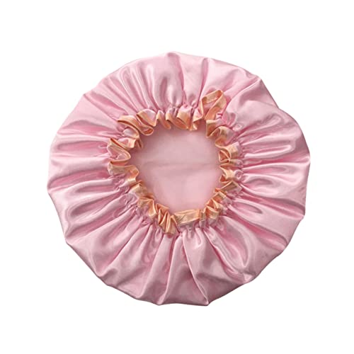 SOESFOUFU Duschhaube Damen Wiederverwendbare Badekappe Aus Langlebigem Material Einheitsgröße Mit Elastischem Band Für Dusche Spa Und Haarschutz Rosa von SOESFOUFU