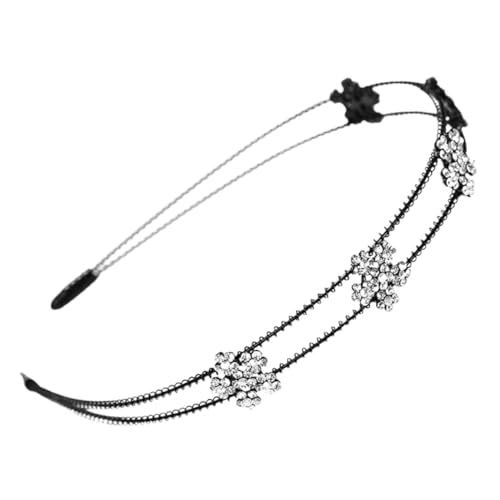 SOESFOUFU Doppeltes Strass Blumen Stirnband Damen Haarreif Metall Legierung Leicht Modisch für Frauen Festliche Haarschmuck Accessoire SOESFOUFU Doppeltes Strass Blumen Stirnband Damen Haarreif Metall Legierung Leicht Modisch für Frauen Festliche Haarschmuck Accessoire von SOESFOUFU