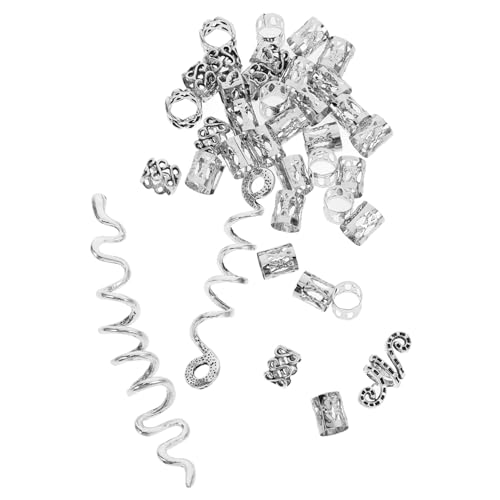 SOESFOUFU 38stücke Dreadlock Perlen Und Haarcuffs Spiral-haaraccessoires Für Zöpfe Leichtes Und Langlebiges Zubehör Für Dreadlocks Und Flechtfrisuren Für Festivals Und Partys von SOESFOUFU