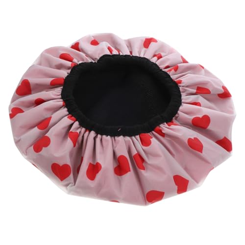 SOESFOUFU Duschhaube dreischichtige Badekappe dekorative Badekappe Duschhut swim cap women haartrocknungsmütze Damen Badekappe 3-in-1-Badekappe Herz trockene Haarkappe schmücken Baby Satin von SOESFOUFU