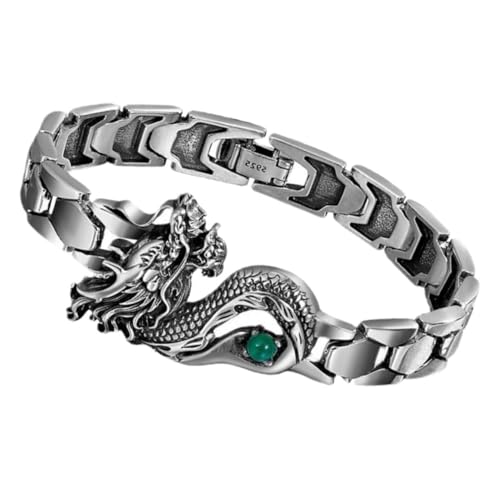 SOESFOUFU Einzigartiges Dragon Totem Armband Herren Edelstahl Modisch Vielseitig Dragon Muster Schmuck für Alltag und Festtage von SOESFOUFU