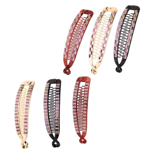 SOESFOUFU Elegante Haarspangen in Fischform 6 Stück Strass-pferdeschwanz-clip Haarklemme für Damen von SOESFOUFU