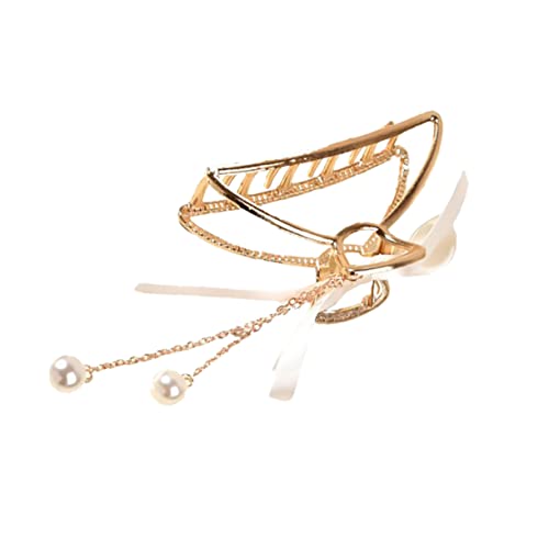 SOESFOUFU Tassel Haarklammer Für Frauen Eleganter Haarschmuck Aus Vielseitig Einsetzbar Für Alltag Partys Und Hochzeiten Zartem Mit Perlen Und Schleife von SOESFOUFU