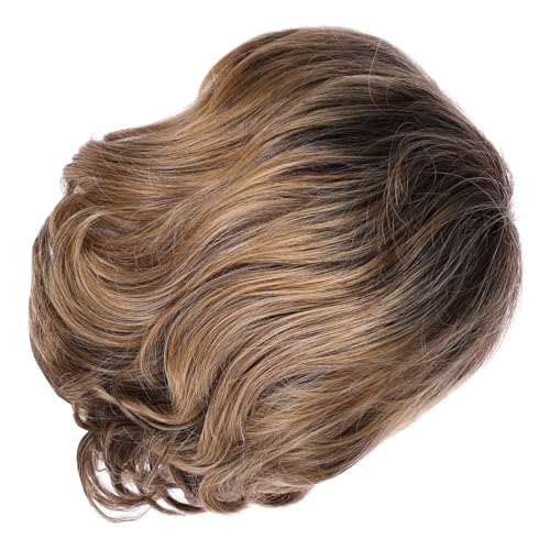 SOESFOUFU Lockige Damenperücke Kurze Gewellte Partyhaarperücke Realistische Perücke Mit Lace Front Für Frauen Gelb Natürliche Faserperücke Für Täglichen Gebrauch Und Anlässe von SOESFOUFU