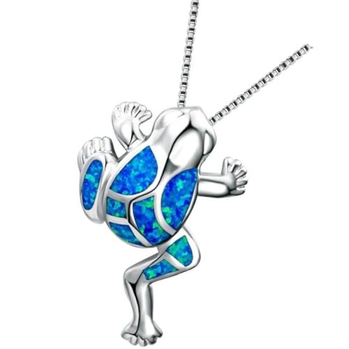 SOESFOUFU Frosch Anhänger Halskette Silber Charm Halskette Damen Modeschmuck für Alltag Party Büro Geschenk für Frauen Muttertag von SOESFOUFU
