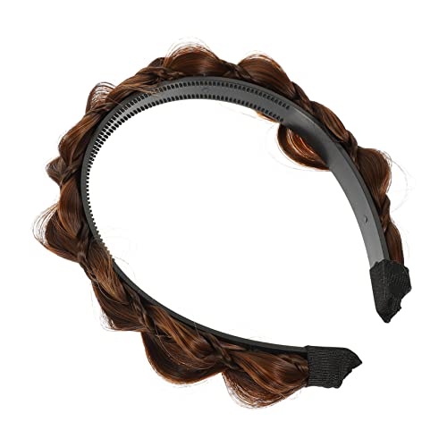 SOESFOUFU Breites Geflochtenes Haarband Für Damen Fischgrätenmuster Rutschfeste Haarschmuck Accessoire Für Mädchen Und Für Alltag Und Besondere Anlässe Hellbraun von SOESFOUFU