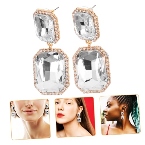 SOESFOUFU Geometrische Ohrhänger mit Glitzersteinen und Strassbesatz Modische Statement ohrringe aus Langlebiger Legierung Stilvolle Tropfenohrringe für Damen für Hochzeit Party und Alltag von SOESFOUFU