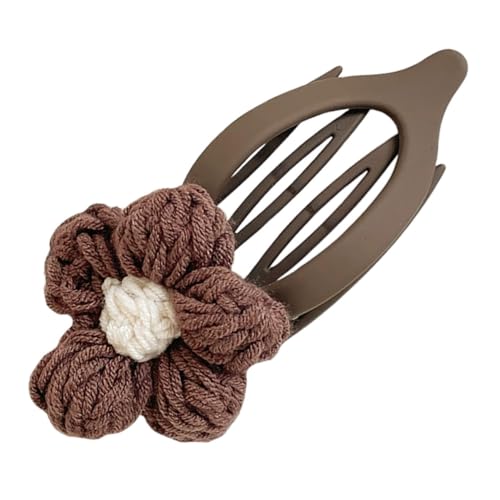 SOESFOUFU Gestrickter Haar Clip mit Blumenmotiv Weicher Strapazierfähiger Halbzopf Halter für Frauen Starker Schonend für Dickes und Dünnes Haar Modisches Accessoire für Alltag und Strand von SOESFOUFU