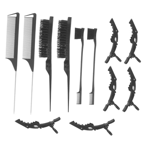 SOESFOUFU 12-teiliges Styling-kamm-set Für Männer Und Frauen Entwirrungsbürste Kantenbürste Scheitelspitze Haarglättungskamm Kopfhautkamm Friseurkämme Für Natürliches Haar von SOESFOUFU