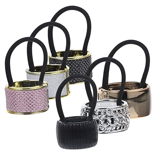 SOESFOUFU 6stücke Stylische Haargummis Mit Cuffs Set Aus Elastischen Haarringen Für Damen Elegant Und Rutschfest Für Haartypen Perfekter Haaraccessoire Für von SOESFOUFU