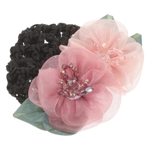 SOESFOUFU Haarschmuck Haarnetz hair net haarblume Haarknotenabdeckung Snood-Haarspange für Damen Dutthalter für Damenhaare Brötchen Netz die Blumen Haare hoch Hinterkopf Haargummi Eisen von SOESFOUFU