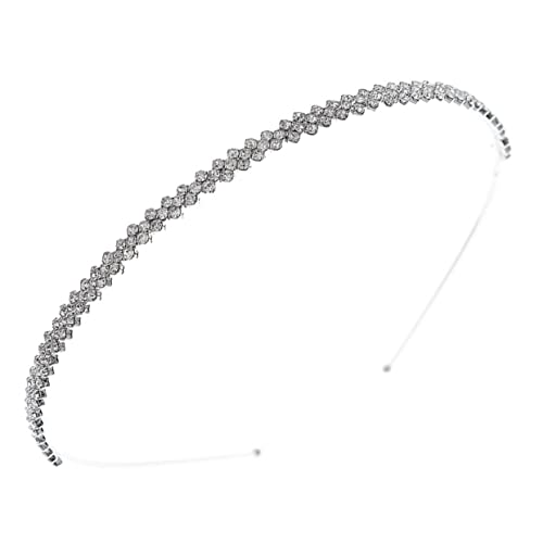 SOESFOUFU Strass Haarband Für Frauen Glitzernde Kopfschmuck Haarreifen Einfache Strass Stirnbänder Hochzeits Und Party Zubehör Silber von SOESFOUFU