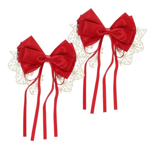 SOESFOUFU 2stücke Haarschleifen Clip Süße Handgefertigte Haaraccessoires Für Damen Und Mädchen Für Besondere Anlässe Und Alltägliche Styles Farblich Abgestimmte Ripsband-bow Clips von SOESFOUFU