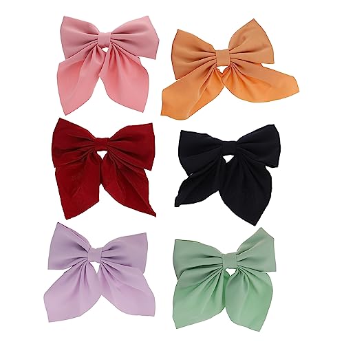 SOESFOUFU 6stücke Teiliges Haar Schleifen Clips Für Damen Haaraccessoires Weinrot Für Haartypen Und Anlässe von SOESFOUFU