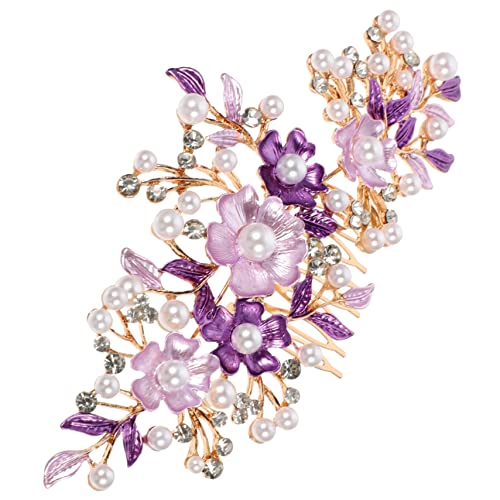 SOESFOUFU Braut Haarschmuck Haarkamm Mit Perlen Und Rosenmotiven Damen-accessoire Für Hochzeiten Bälle Und Besondere Anlässe Stabil Und Einfach Zu Tragen von SOESFOUFU