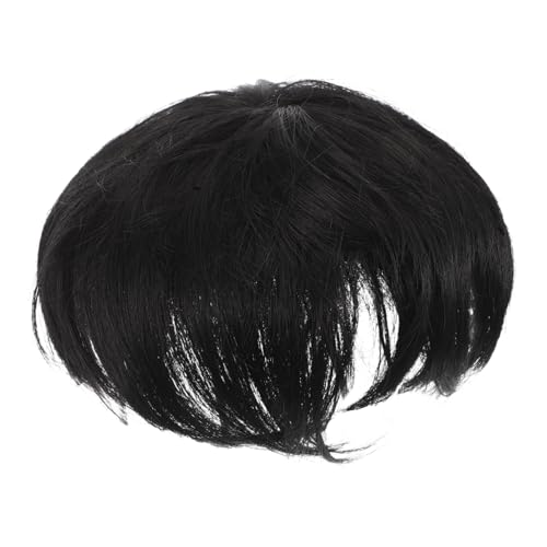 SOESFOUFU Haarteil Für Männer Kurz Echthaar Haarverlängerung Atmungsaktiv Für Dünner Werdendes Haar Täglicher Gebrauch Halloween Cosplay Zubehör von SOESFOUFU