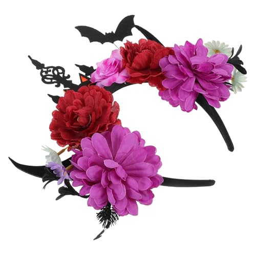 SOESFOUFU Fledermaus-haarreif Mit Dämonenhörnern Halloween-kostümzubehör Stirnband Für Cosplay-partys Und Düstere Veranstaltungen Gruseliges Kopfstück Blumenhaarband Für Damen von SOESFOUFU