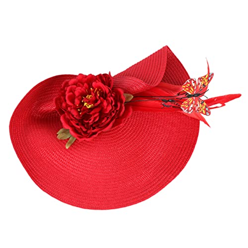 SOESFOUFU Handgefertigte Kopfbedeckung Brautkopfschmuck Flapper-hut Für Mädchen Vintage-haarschmuck Für Frauen Braut-fascinator-stirnband Hochzeit Braut Hut Zylinder Fräulein Charmant Stoff von SOESFOUFU