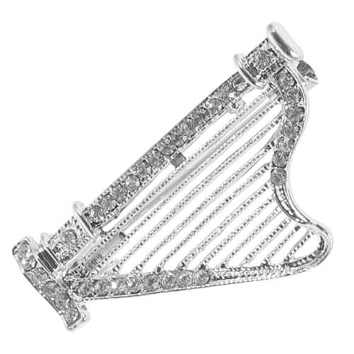 SOESFOUFU Harfen Brosche mit Strass Unisex Anstecknadel für Damen und Herren Vielseitiges Accessoire für Festliche Kleidung Kleidung Brosche für Hochzeit und Party von SOESFOUFU