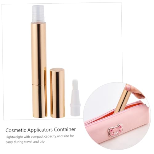 SOESFOUFU Helle Goldfarbene Leere Nagellack Stifte Lip Gloss Röhrchen Kosmetikspender Flasche Für Flüssige Foundation 3ml Rotationsbehälter von SOESFOUFU