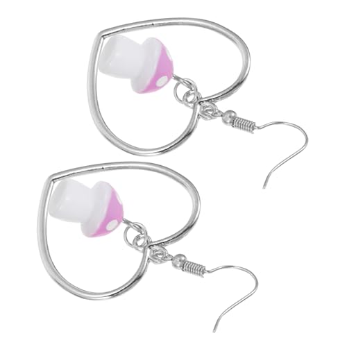 SOESFOUFU Herzförmige Pilz Ohrringe Damen Hängend Modisch Adorable Ear Studs Schmuck für Alltag Party Muttertag Valentinstag von SOESFOUFU