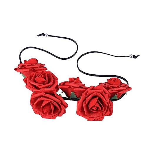 SOESFOUFU Hochzeitskopfbedeckung Florale Haaraccessoires Erwachsene Fledermausohren Floraler Kopfschmuck Handy-geldbörse Mädchen Hunde Hochzeitszubehör Rot Stirnband Halloween Braut von SOESFOUFU