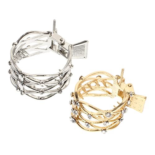 SOESFOUFU Haarspangen Für Pferdeschwanz Mit Strasssteinen Für Damen Dekorative Clips Für Dickes Haar 2 Stück von SOESFOUFU