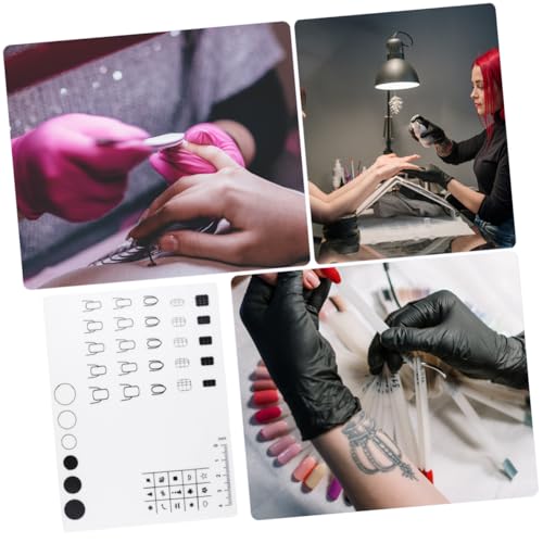 SOESFOUFU Nagelstempel Matte aus Flexiblem Silikon Nagellack Übungspad mit Maßstab Wiederverwendbare Nail Sticker Vorlage für DIY Maniküre Rutschfest als Nagel Unterlage Übung und von SOESFOUFU