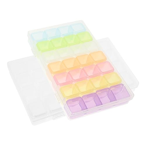 SOESFOUFU Organizer Für Nagelzubehör 2 Stück Aufbewahrungsbox Für Nagelkunst Halterbox Für Maniküre Zubehör Transparente Und Farbige Designs Für Nagelstudios Und Heimgebrauch von SOESFOUFU
