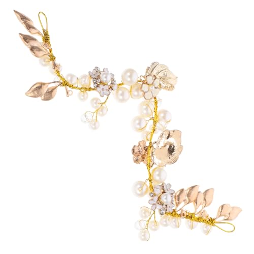 SOESFOUFU Perlen kopfschmuck hochzeitshaar schmuck wedding hair accessories goldene Haaraccessoires Blatt-Stirnband-Hochzeit Haargummi Haarschmuck Festival-Haar-Accessoires Haarpflegezubehör von SOESFOUFU