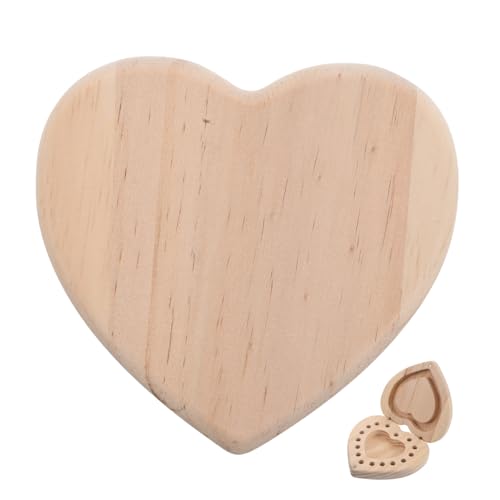 SOESFOUFU Praktische Holz aufbewahrungsbox für Ätherische Öle Herzförmiger Organizer aus Massivem Holz Kompakt Tragbar Schützt Ölqualität für Zuhause und Unterwegs von SOESFOUFU