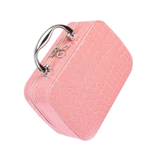 SOESFOUFU Portable Solid Color Kosmetiktasche Mit Spiegel Handliche Make-up Aufbewahrung Für Damen Rechteckige Form Für Und Camping Strapazierfähiges Material von SOESFOUFU