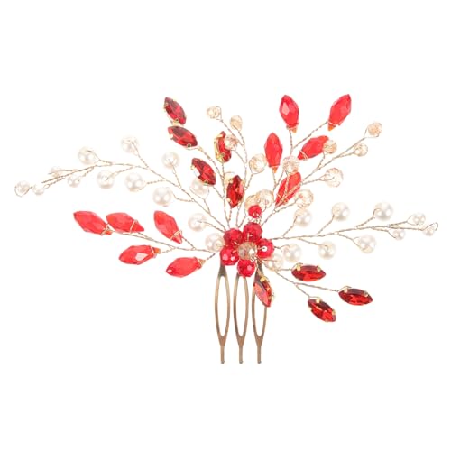 SOESFOUFU Braut Haarkamm Mit Strass Und Perlen Hochzeitszubehör Für Mädchen Romantischer Haarclip Für Besondere Anlässe Haarschmuck Für Braut von SOESFOUFU