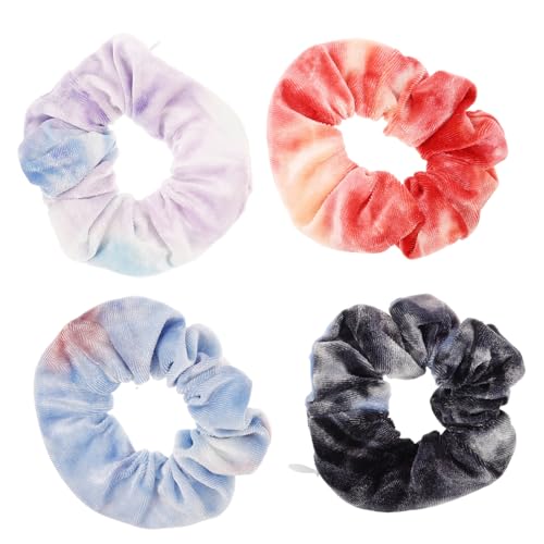 SOESFOUFU 4stücke Haargummis Mit Reißverschlusstasche Elastische Pferdeschwanzhalter Für Damen Und Mädchen Haarseile Für Dünnes Haar Haarschmuck Mit Versteckter Tasche Praktische Haaraccesso von SOESFOUFU