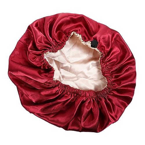SOESFOUFU Satinhaube Für Damen Doppellagig Elastisch Zum Schlafen Haarkappe Aus Satin Schützt Das Haar Vor Trockenheit Und Rauheit Erleichtert Das Styling von SOESFOUFU