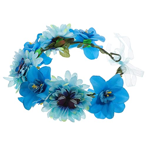 SOESFOUFU Schmetterlingskranz Stirnband Blumenkronen-kit Brautaccessoires Stirnband Für Damen Fee Kopfschmuck Blumenstirnbänder Für Feenkrone Stoff Mädchen Hawaii Haar von SOESFOUFU