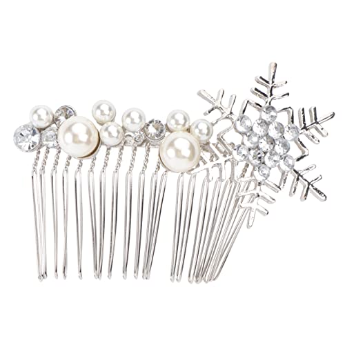 SOESFOUFU Schneeperlen-Haarkamm floraler Haarschmuck hochzeit kopfschmuck hochzeitshaar schmuck wedding hair accessories Tiara hochzeitsdeko Kopfschmuck für die Braut Hochzeitskopfschmuck von SOESFOUFU