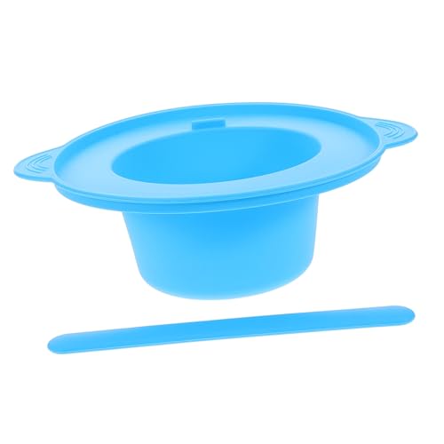 SOESFOUFU Silikon Gesichtsmaske Schüssel Hohe Kapazität Rührschüssel mit Rührstab Set Wiederverwendbar für DIY Schönheitszubehör Blau von SOESFOUFU