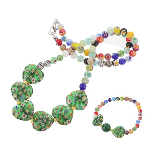 SOESFOUFU Stil Herz Schmuck Leichte Halskette und Armband in Grün Passend für Alltag Reisen und Formelle Anlässe von SOESFOUFU