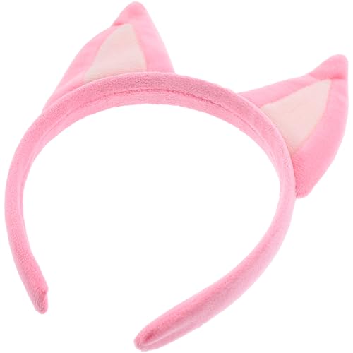 SOESFOUFU Damen Stirnbänder Stirnband mit Welpenohren rosa Hirte Cosplay-Stirnband Stoff Auto Zubehör ausgestopfter Hase Stirnbänder für Damen Eselsohren Frauen Mädchen Plüsch Hund Schal von SOESFOUFU