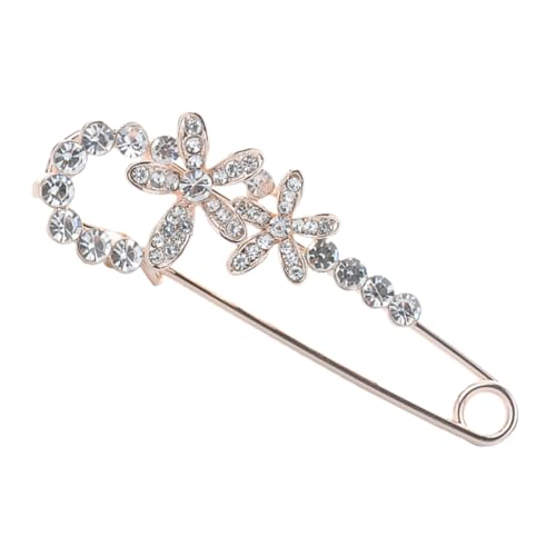 SOESFOUFU Strass Brosche Anstecknadel Sicherheitsnadel mit Legierungseffekt Vielseitiger Lapel Brooch für Rucksack Kleidungsdekor Elastische Taillenfixierung Modisches Accessoire für Damen von SOESFOUFU