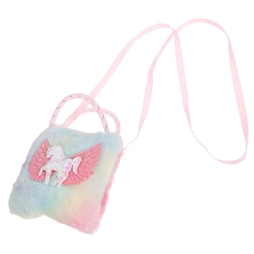 SOESFOUFU Einhorn-Tasche Einhorn-umhängetasche Einhorn-Handtasche Geldbörsen Einhorn-geldbörse Einhorn Umhängetasche Tragetaschen Kleine Quadratische Tasche Mädchen Stoff Karikatur von SOESFOUFU