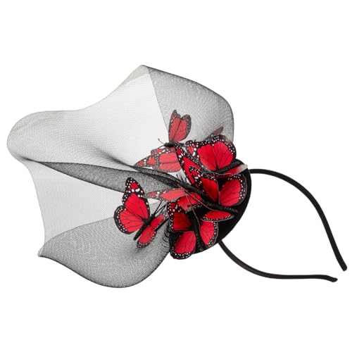SOESFOUFU Frauen Fascinator Mit Schmetterling Für Hochzeiten Und Teepartys Elegante Haarschmuck Mit Netzschleier Für Junggesellinnenabschiede Und Brautpartys Für Besondere Anlässe von SOESFOUFU