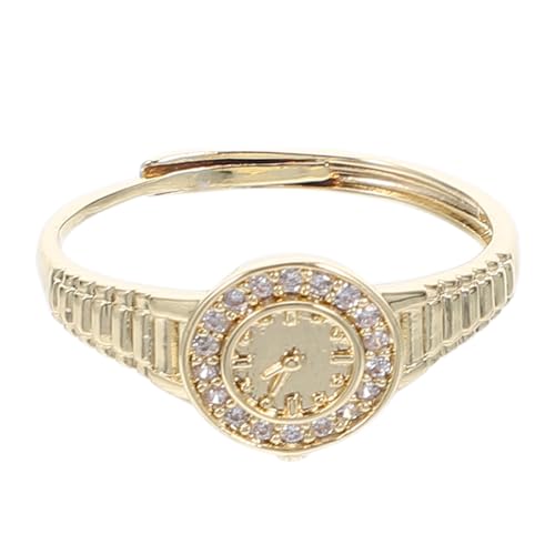 SOESFOUFU Vintage-Uhrring: Verstellbare goldene Quarzuhr – Mini-Fingeruhr für Partys – modischer offener Ringschmuck für Damen und Herren SOESFOUFU Vintage-Uhrring: Verstellbare goldene Quarzuhr – Mini-Fingeruhr für Partys – modischer offener Ringschmuck für Damen und Herren von SOESFOUFU