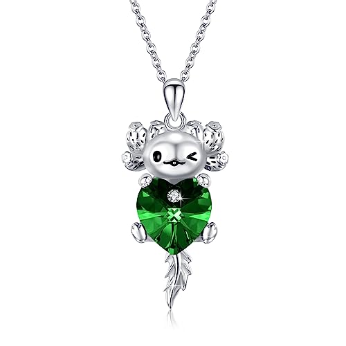 Axolotl Halskette 925 Sterling Silber Axolotl Charm Kristall Kette Axolotl Schmuck Geschenk für Frauen Mädchen Damen von SOESON